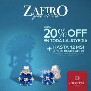 CRISTAL JOYAS: ZAFIRO GEMA DEL MES.