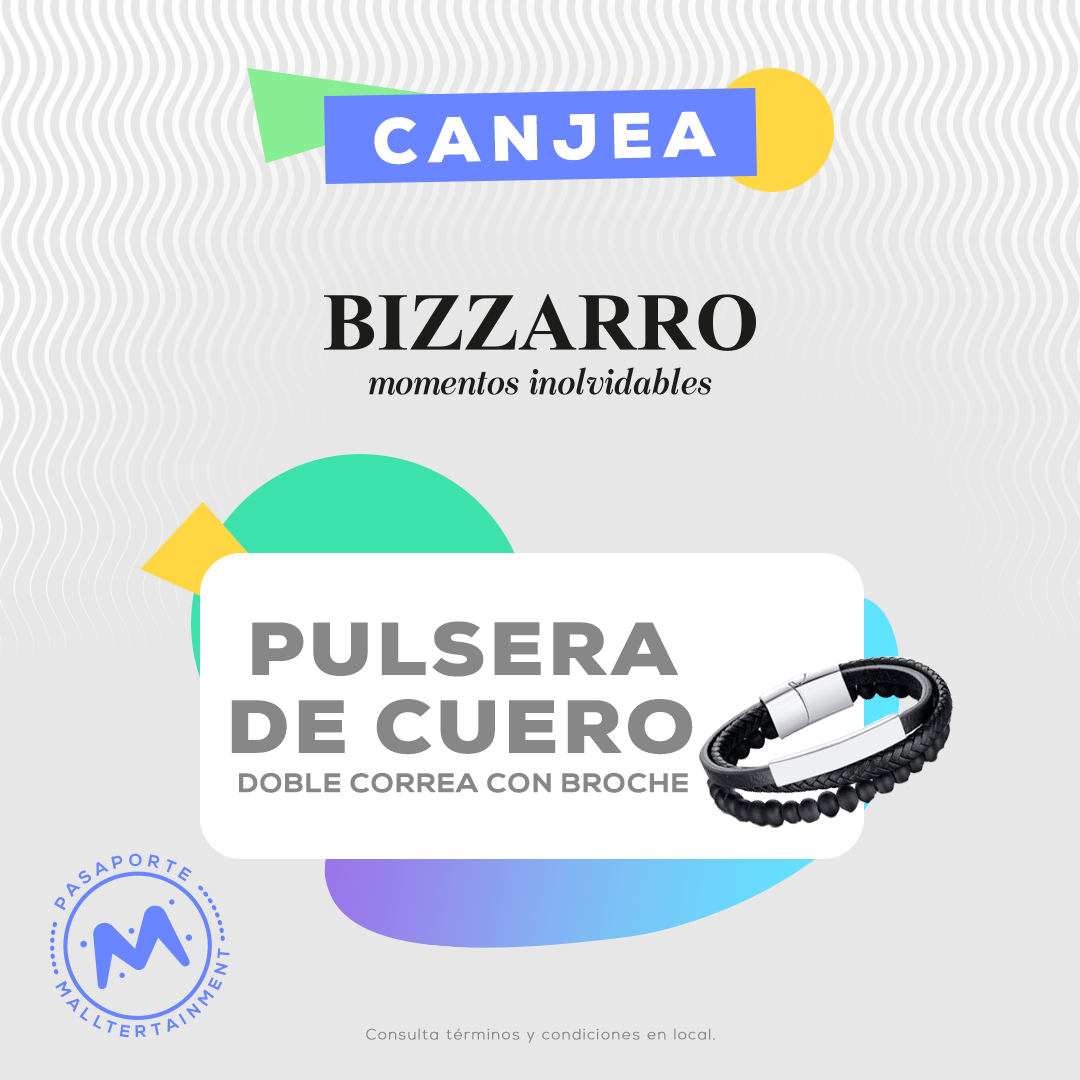 Pulsera de cuero doble correa con broche.
